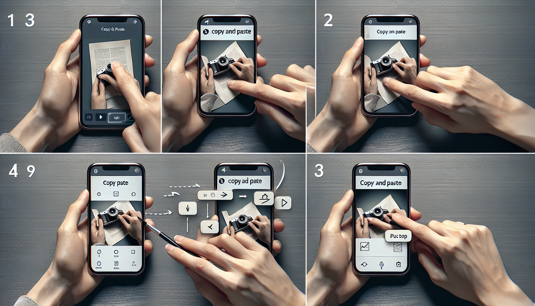 comment faire un copier-coller sur un portable